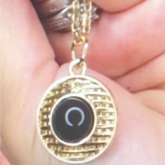 CHANEL: House of Gripoix Gold and Black Necklace with Circular Pendant VINTAGE - Picture 1 of 2